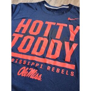 Nike Ole Miss Mississippi Rebels Hotty Toddy Dri-FIT T-Shirt Mens Large Navy